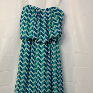 chevron pattern high-low dress